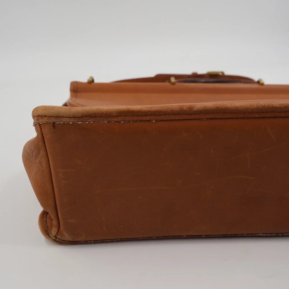 Coach Beekman Briefcase Mens Large British Tan Vintage Leather Bag 5266 USA